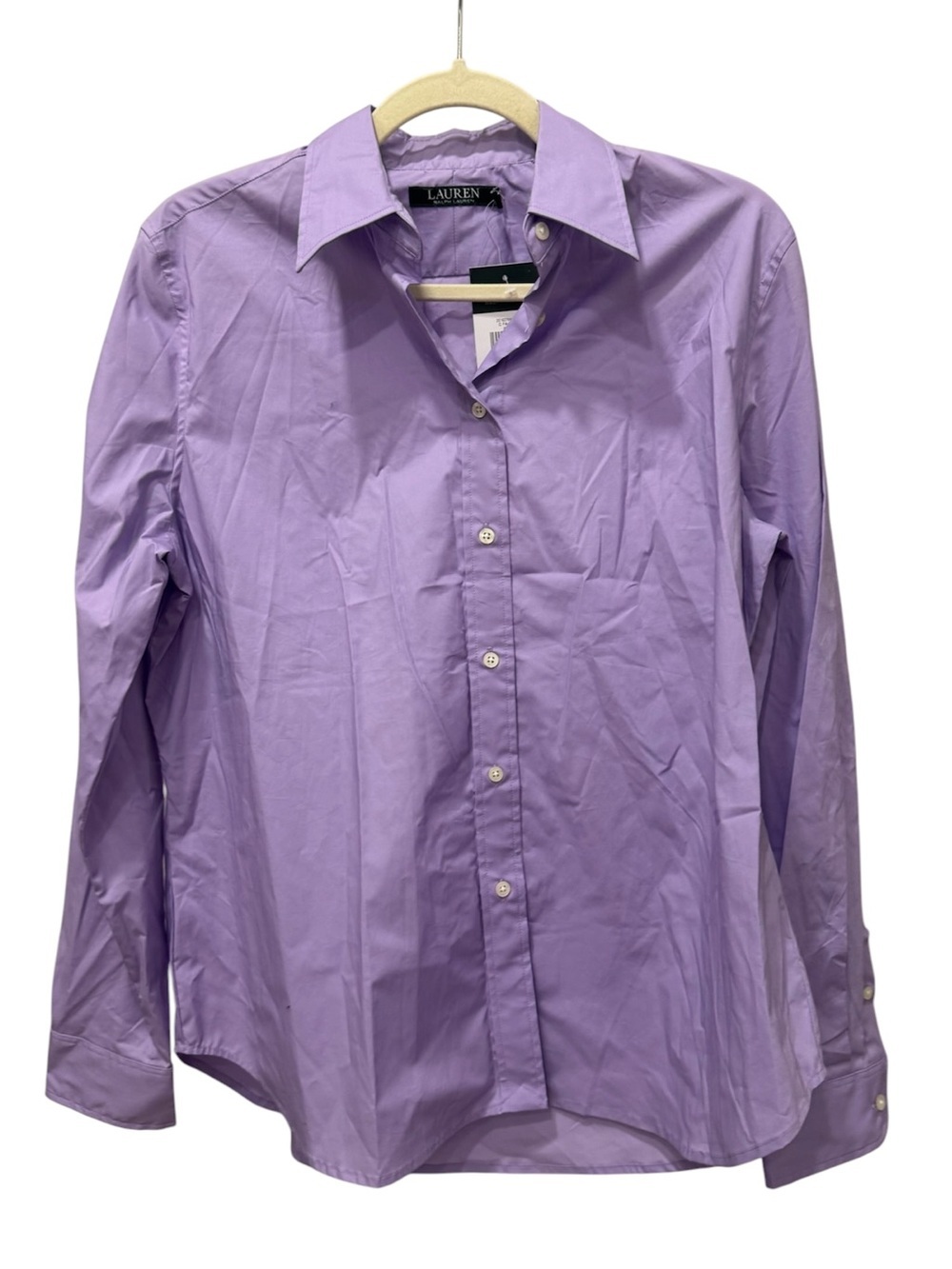 NWT Lauren Ralph Lauren Purple Button Front Shirt Sz PL
